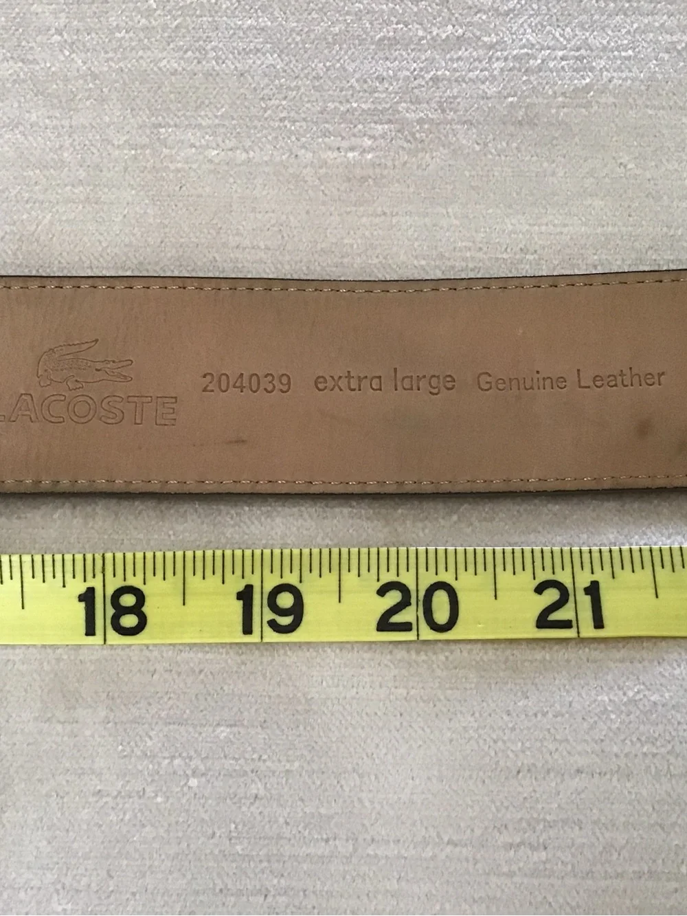 Lacoste Brown Leather Belt with Silver Logo Buckle